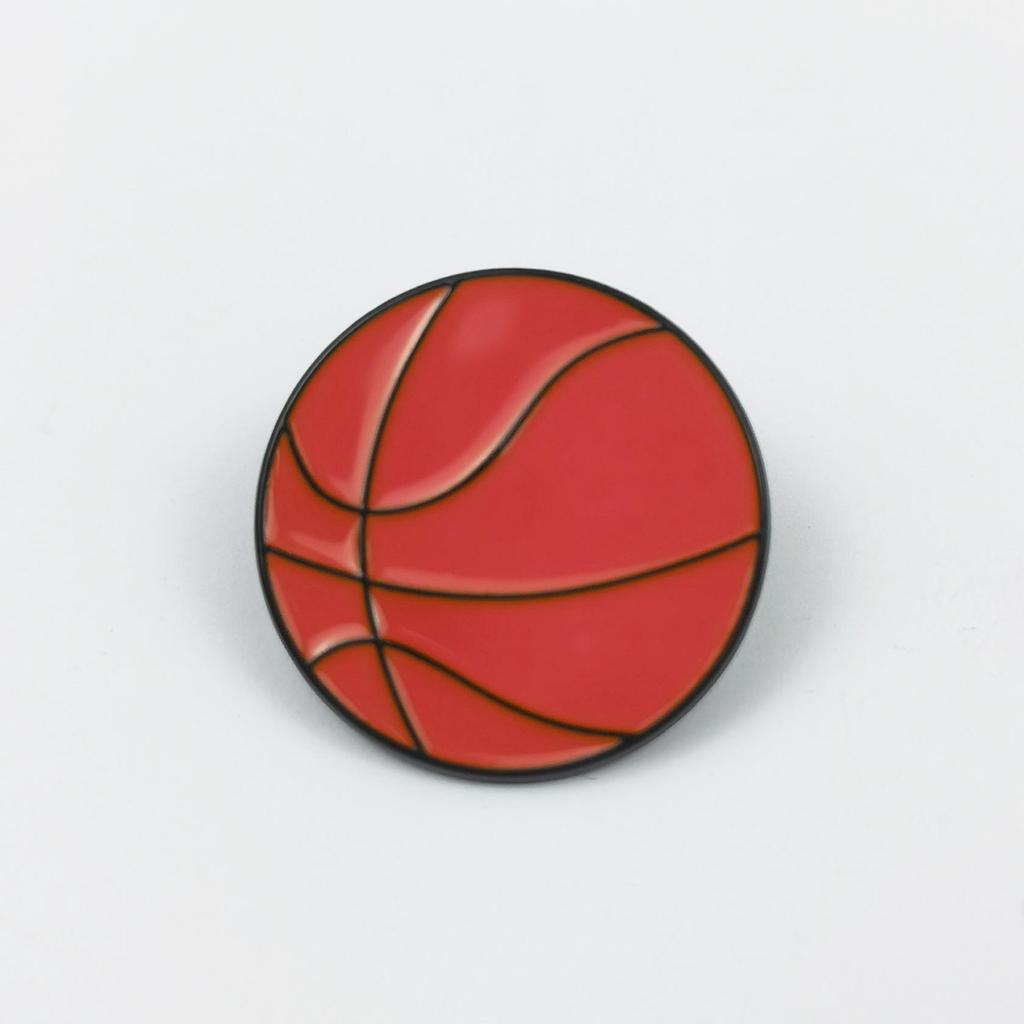 Sports Ball Alloy Brooch: Football, Basketball, Badminton Pin Badge