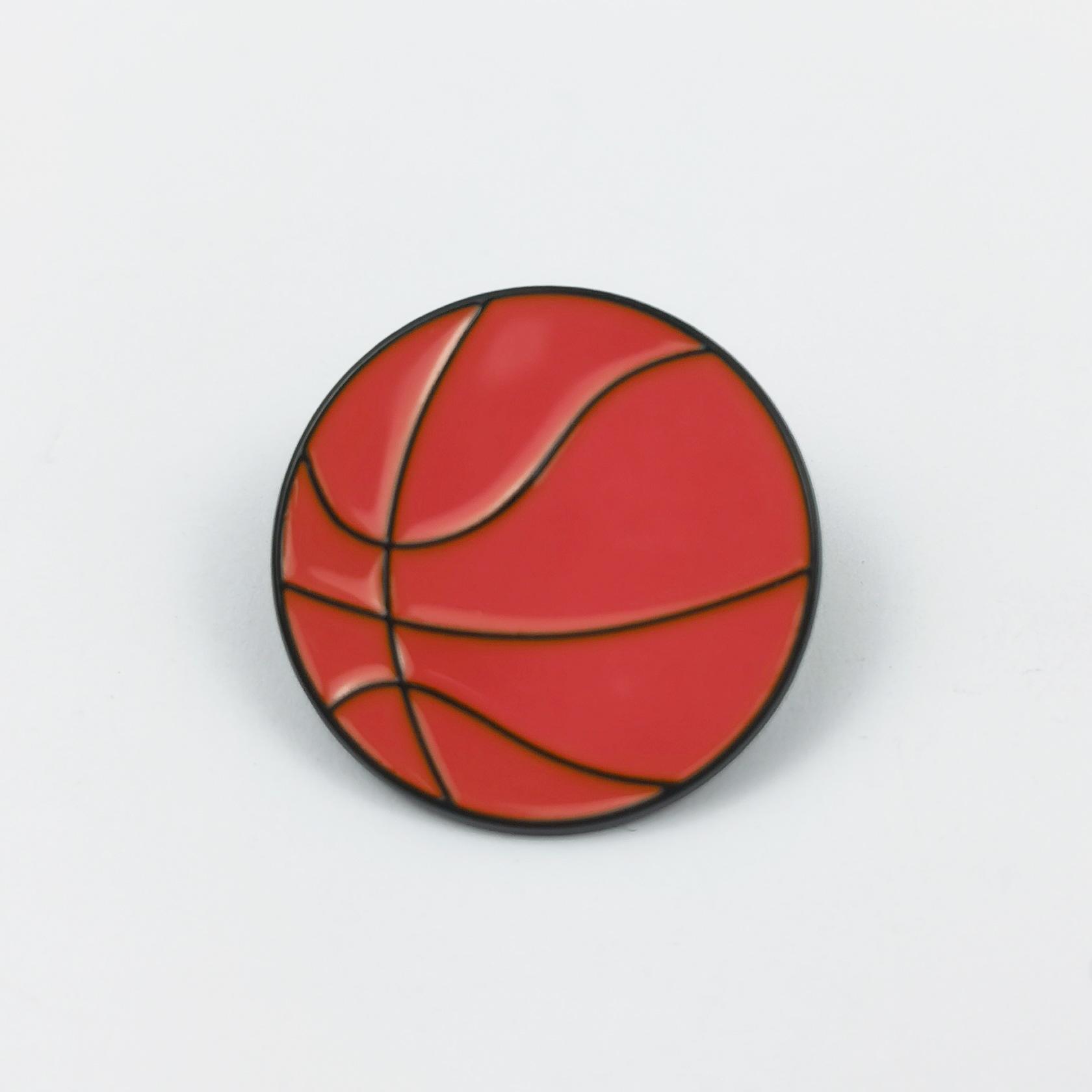 Sports Ball Alloy Brooch: Football, Basketball, Badminton Pin Badge
