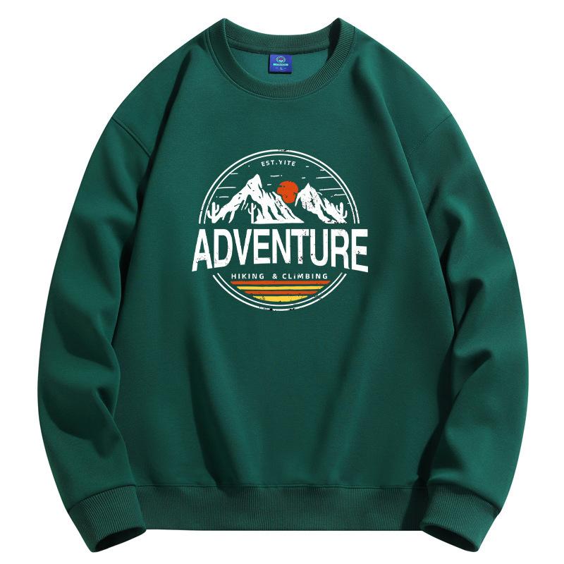 

Узор «Горная вершина» Мужская толстовка с круглым вырезом, повседневные пуловеры с длинным рукавом, большой размер 5XL темно-зеленого