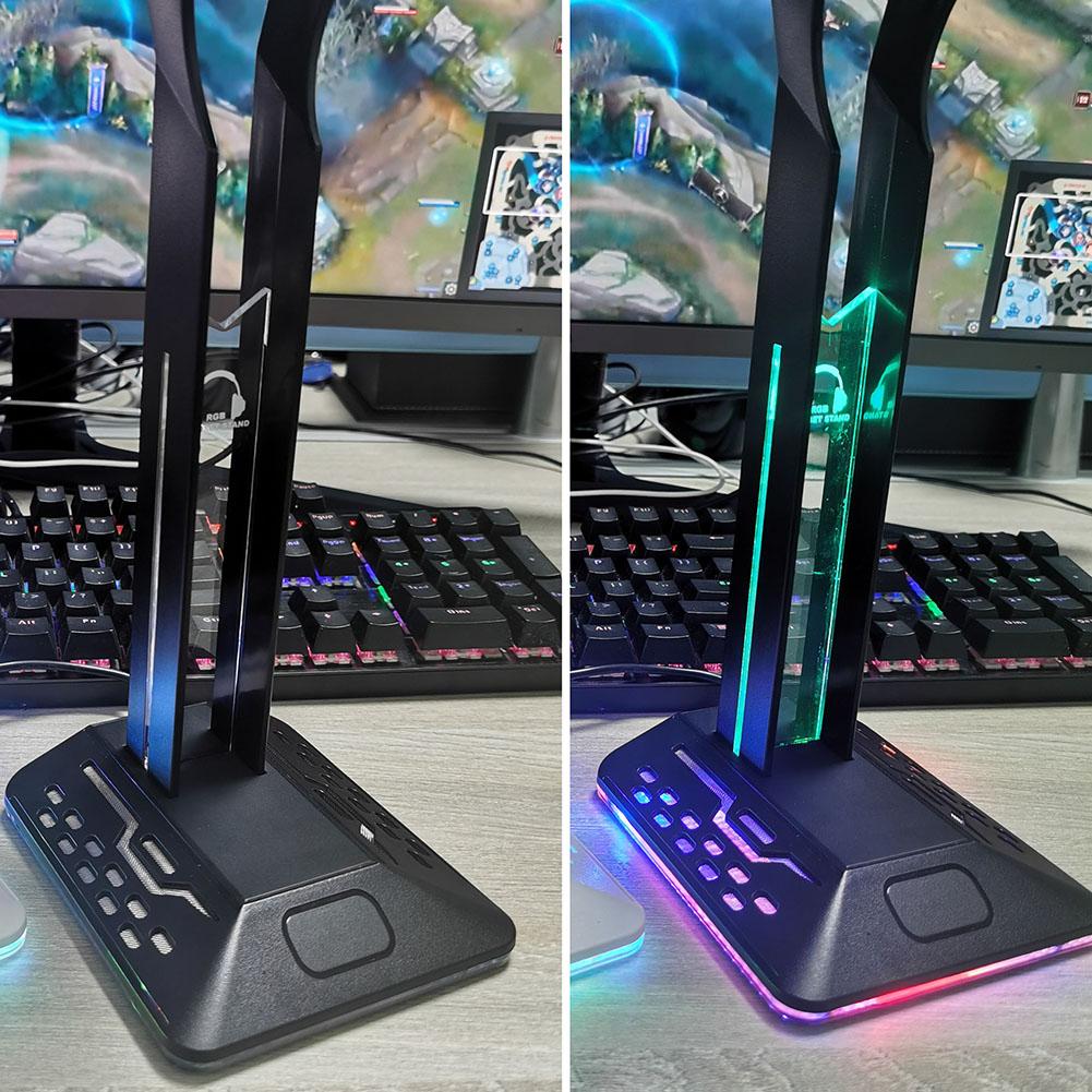 Cheap RGB Headphone Holder Rack 6 Monochrome Modes Gamer Headset ...