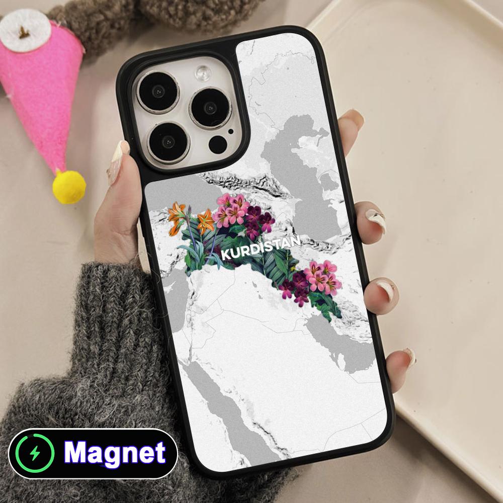 Kurdistan Flag Matte Surface Magsafe Mobile Phone Case for iPhone 17 16 15 14 13 12 11 Air Pro Max Plus Colorful Cover