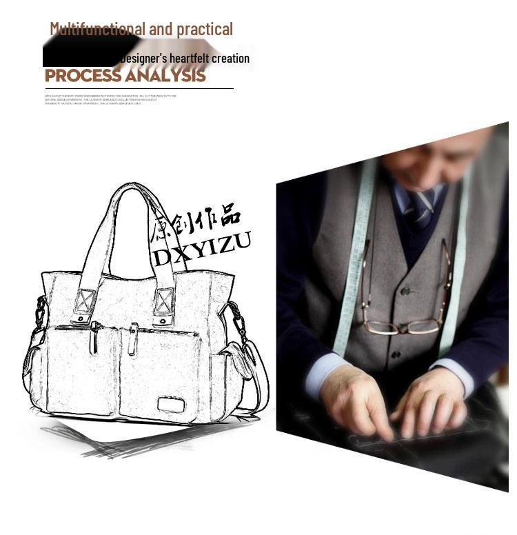 Britische Stil Leinwand Umhängetasche - Unisex Große Kapazität Crossbody Reißverschlusstasche für Kurze Reisen