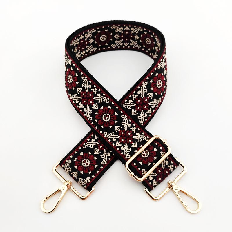 New Wide Jacquard Adjustable Crossbody Shoulder Strap - Women's Bag Accessory