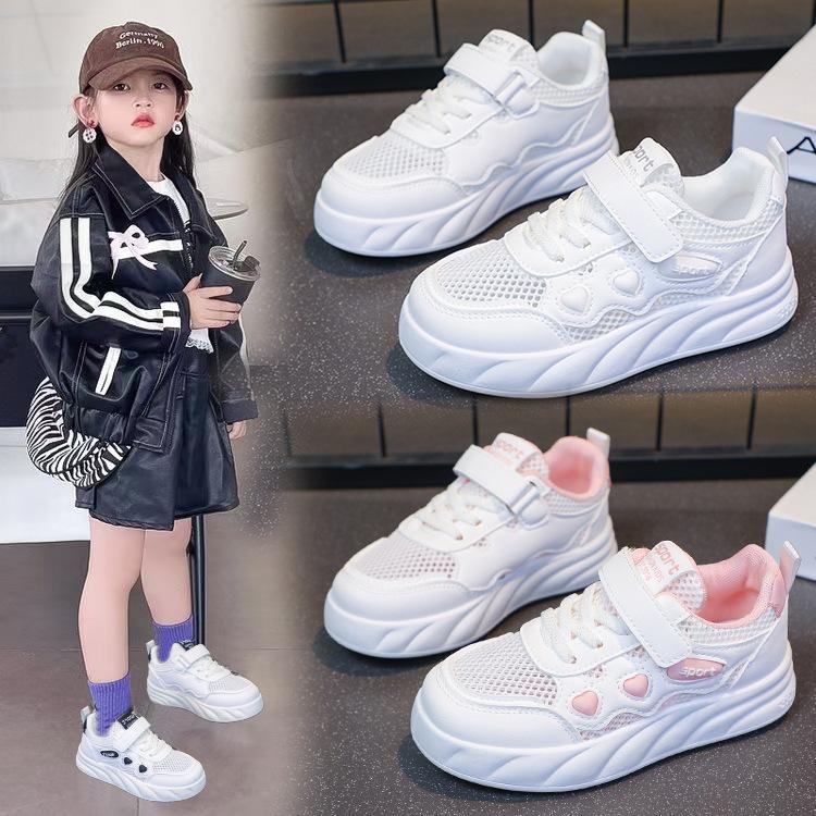 Children's board shoes 2025 spring new soft-soled versatile casual boys sports shoes student school girls white shoes
