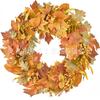 Harvest Wreath With Pumpkins Berries Vine Circle Halloween Thanksgiving Door Decor