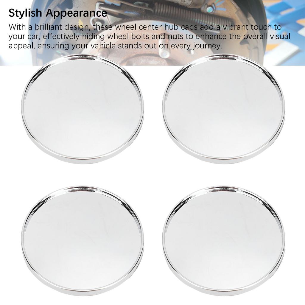4pcs Wheel Center Caps Fashion Appearance Universal Center Hub Cap Cover for Most Vehicles 59mm Outer Dia 51mm Inner Dia Electroplated
