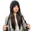 Handmade Fashion Shopping Fringed Warm Bag Hat Women Winter Ear Protection Tied Hat Knitted Wool Hat Tide