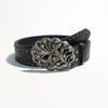 New Leather Heart-Shaped Belt Engraved Buckle Rivet Wide Waistband Belt Metal Rose Dress Waistband Gothic