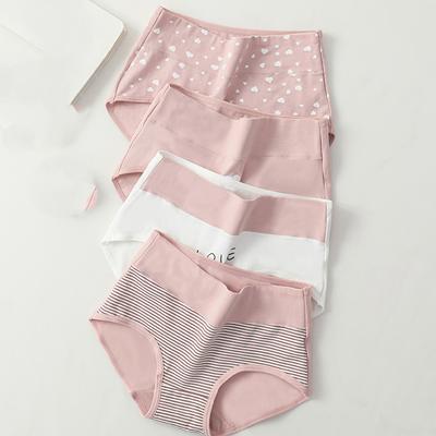 LANGSHA Große Größe 5XL Höschen Frauen Baumwolle Hohe Taille Unterwäsche Mädchen Slips Lovely Print Dessous