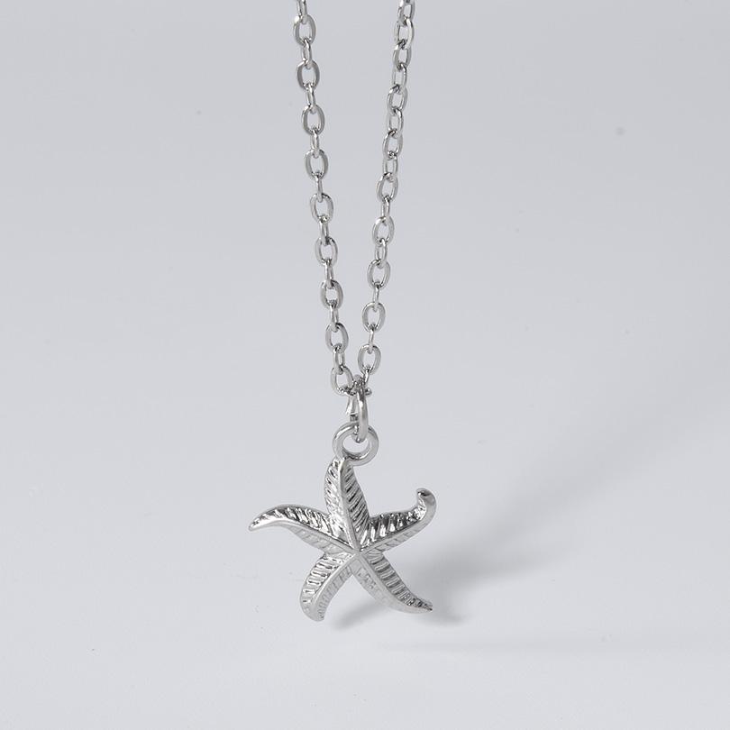 O Chain Around Neck Necklace Waterproof Stainless Steel Conch Shell Starfish Pendant Necklaces For Women Men Accessories Jewelry