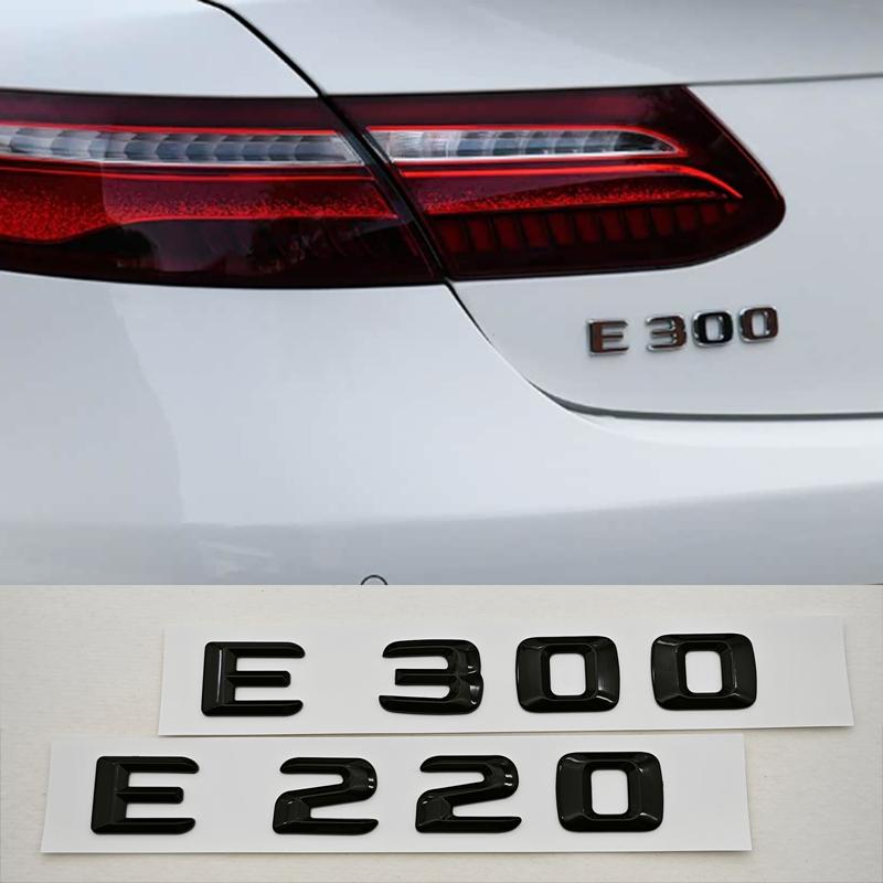 3D ABS Glossy Black Car Letters Logo E300 E220 E320 E200 Rear Trunk Badge Emblem For Mercedes Benz E Class E300 E320 Accessories