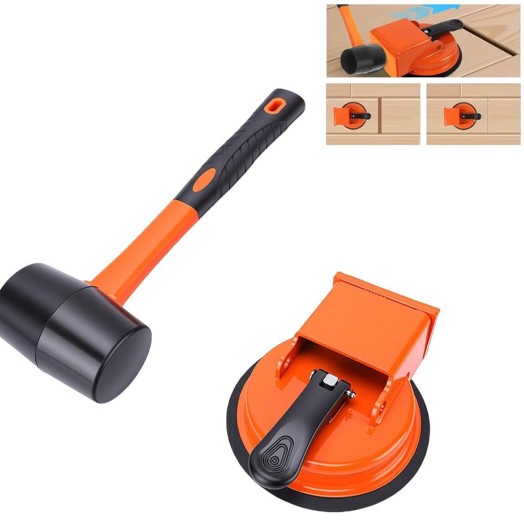 Tapping tool for removing gaps and leveling panels, suction cup + hammer