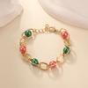 European and American jewelry fashion versatile INS wind crystal gold winding retro simple bracelet spot