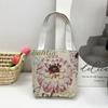 Stile etnico femminile da turismo ricamo elefante piccola borsa a mano fiore intrecciato borsa a tracolla in tela borsa per studenti quattro stagioni