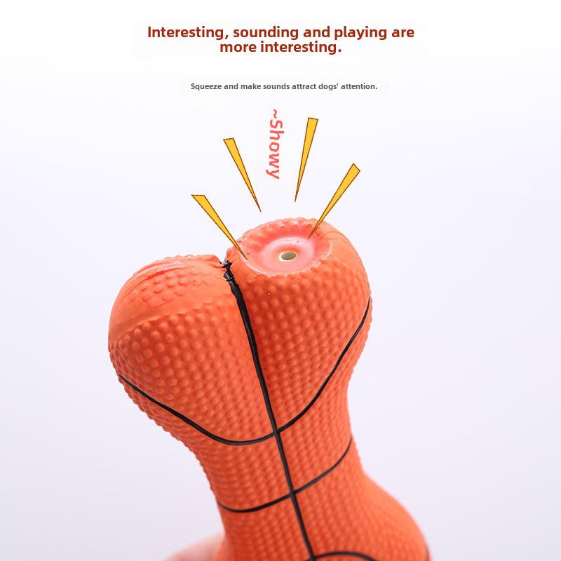 Durable Latex Dog Toy Set - Basketball  Football  Bone - Chew-Resistant & Sound-Relieving - Pet Supplies
