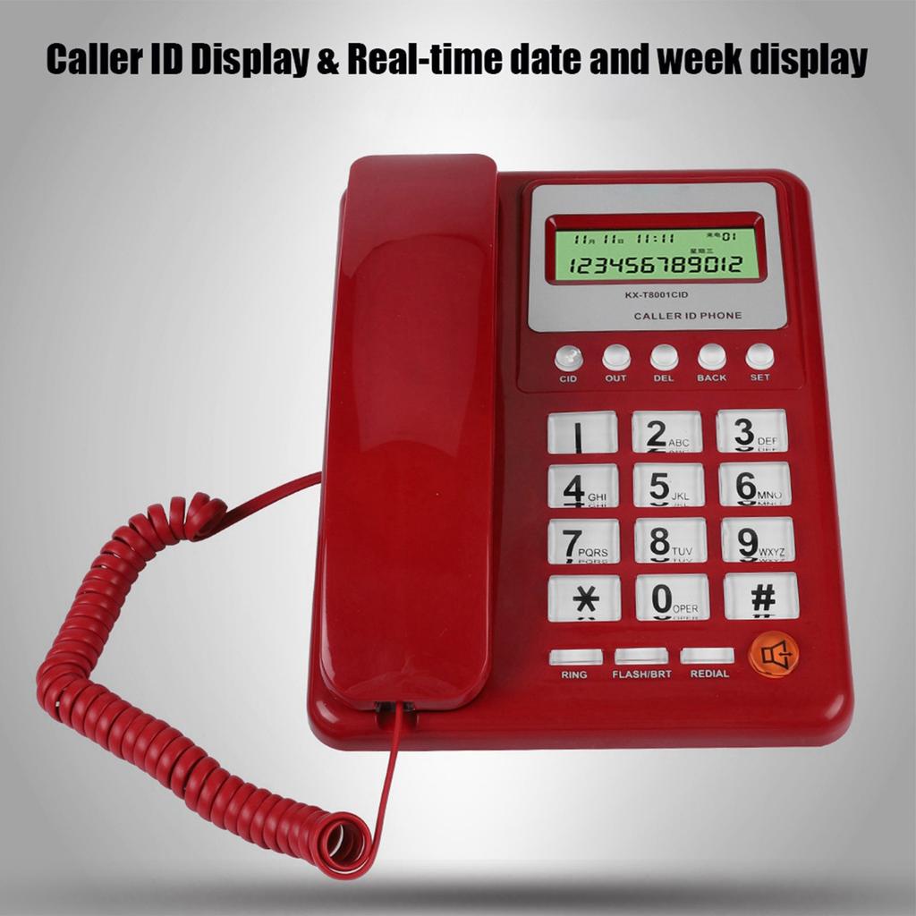 Home Hotel Wired Corded Telephone Desktop Phone Office Landline Fixed Telephone Caller ID