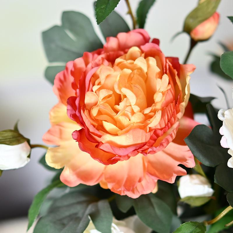 Simulation Single Branch Large Peony Flower Core-Wrapped Peony Peony Flower Wedding Decoration Road Lead Flower Arrangement Decoration Silk Flower