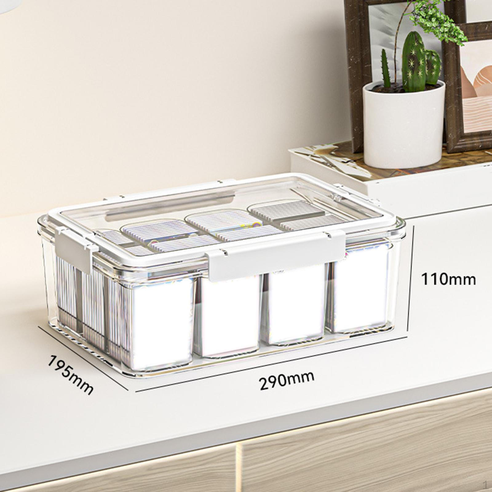 

Trading Card Storage Box Clear with Dustproof Lid Dividers Sturdy Large Capacity Lightweight Holder