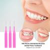 100PCS Interdental Brushes Dental Floss Toothpick Orthodontic Braces Brush Tooth Cleaning Tool Oral Care with Storage Box