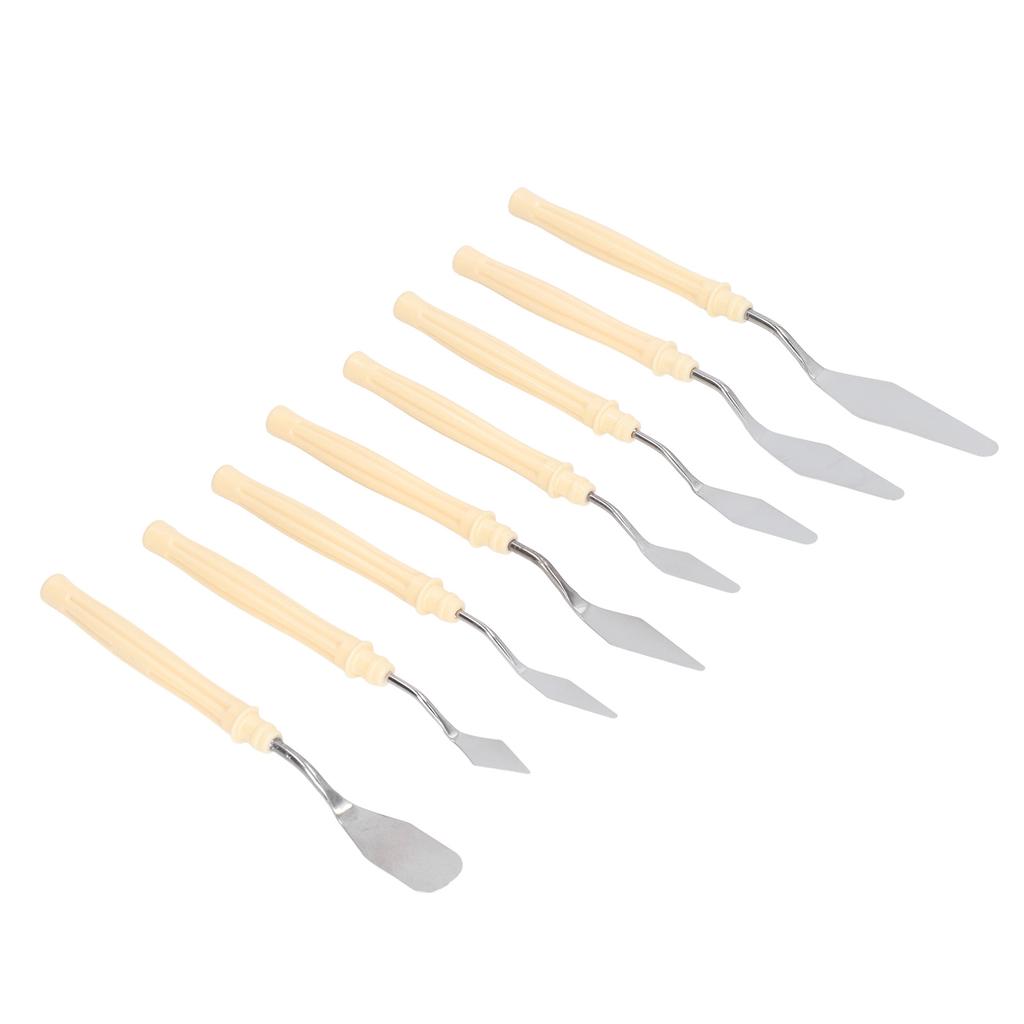 8Pcs Palette Knife Stainless Steel Ergonomic Handle Design Multifunction Painting Knife Set for