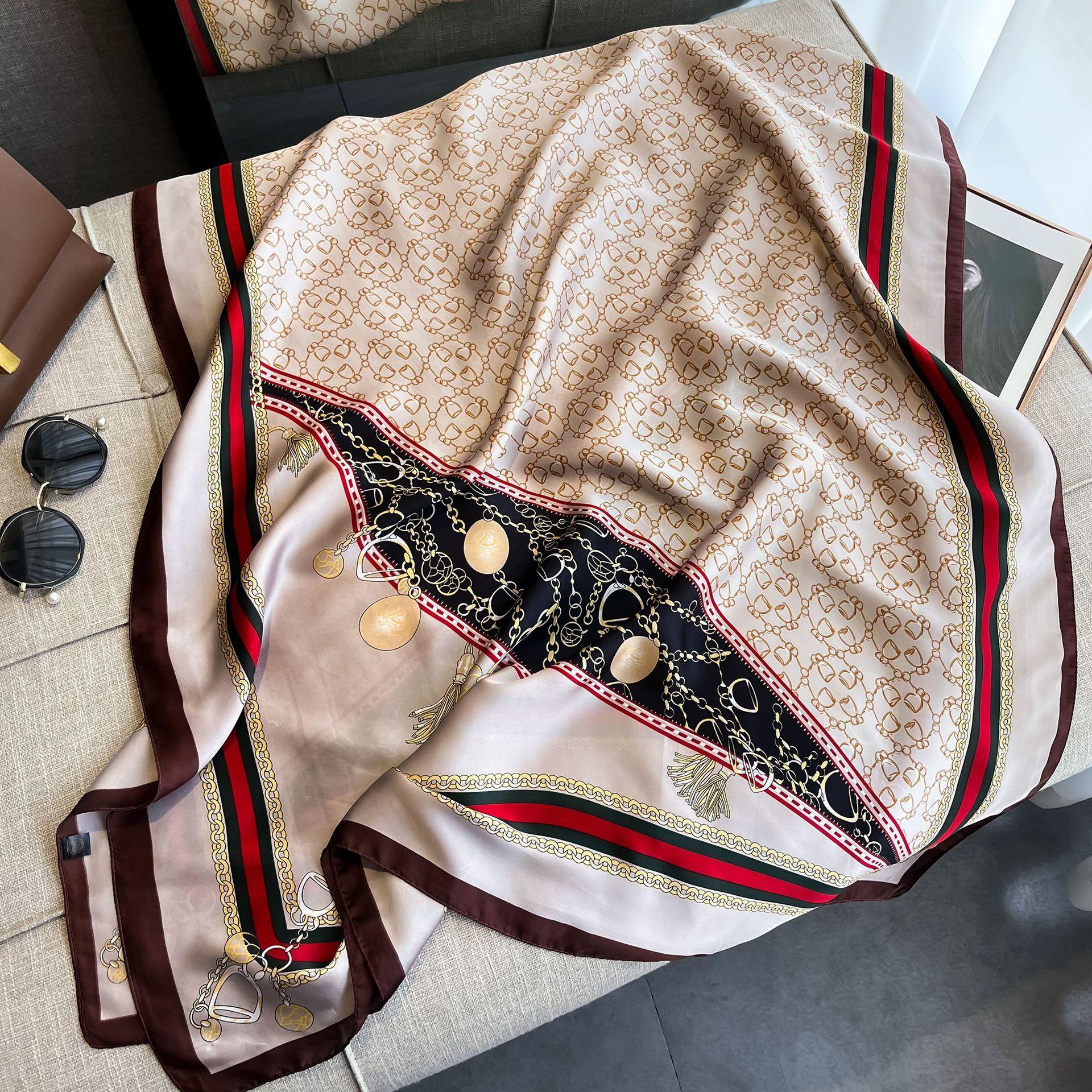 

Женский длинный шарф из искусственного шелка на весну и лето для профессионального украшения комнаты с кондиционером в сочетании с напечатанным шарфом-шалью в стиле ниши 180*90CM