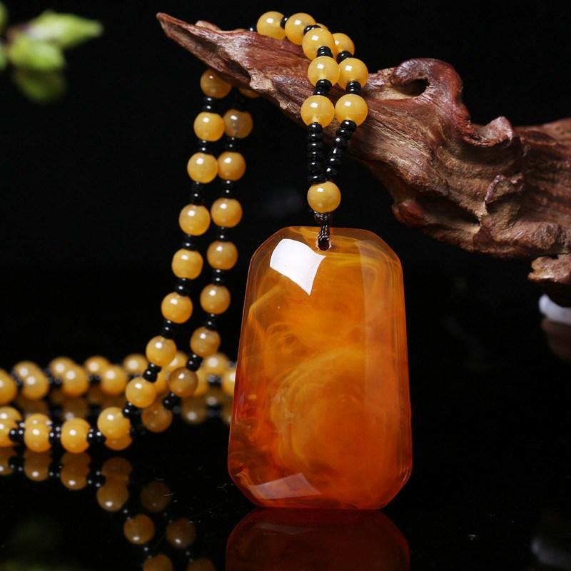 Colgante de cera de abejas antigua para mujer, collar de estilo étnico, colgante de cadena de suéter Vintage de gota de agua larga, accesorios versátiles