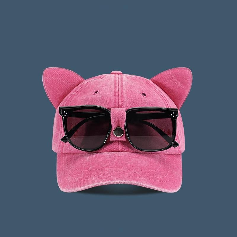 Baseball Cap Cool And Unique Sunglasses Reversible Baseball Cap Niche Cat Ear Hat