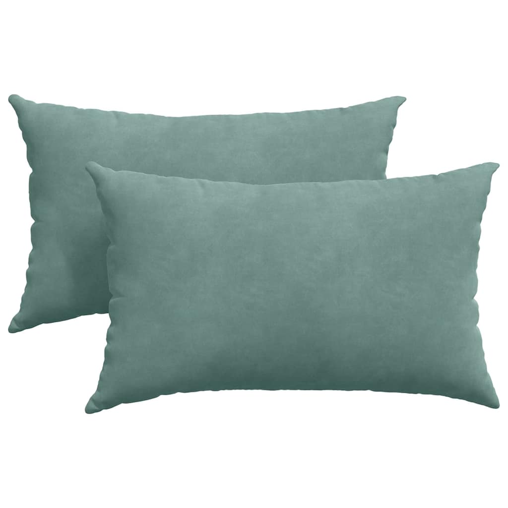 Sofa Cushions 2 Pieces Teal Green 50 x 30 cm Cord Fabric