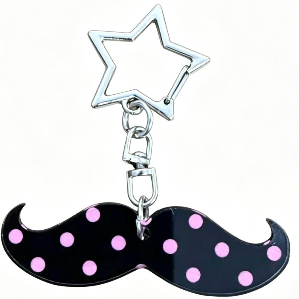 

Versatile Beard Keychain Cartoon Shaped Backpack Pendant Japanese Retro Acrylic Keyring Student рожевий