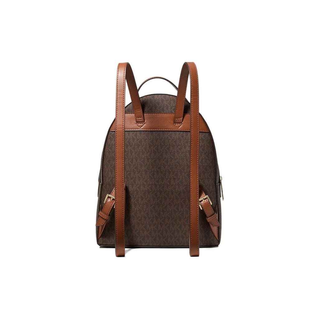 Michael Kors Sheila Classic Monogram Zip Closure Coated Canvas Backpack Women Backpack Gold Brown 35F3G6HB6B-BROWN