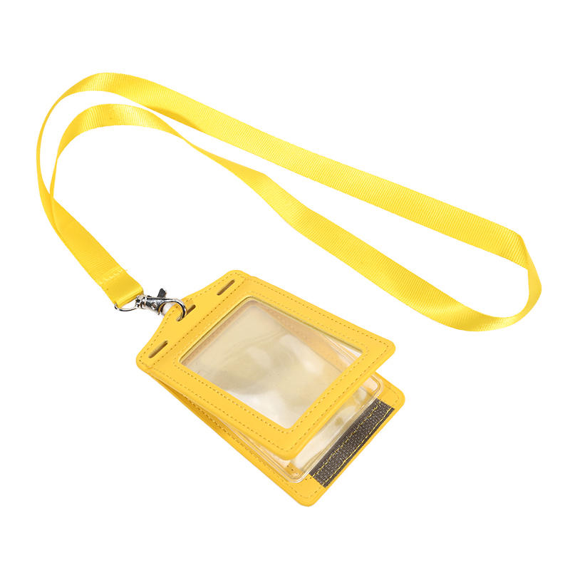 1Pc PU Leather Trifold Duty ID Card Holder Badge Holder For ID Name Card Business Name Tag Student ID Card