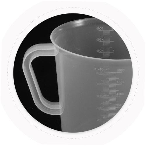 HEMOTON 5000ml Plastic Measuring Cup Set, Clear Measuring Jug with Nesting Stackable Spout and Handle for Baking, Cooking, Kitchen, and Lab Use