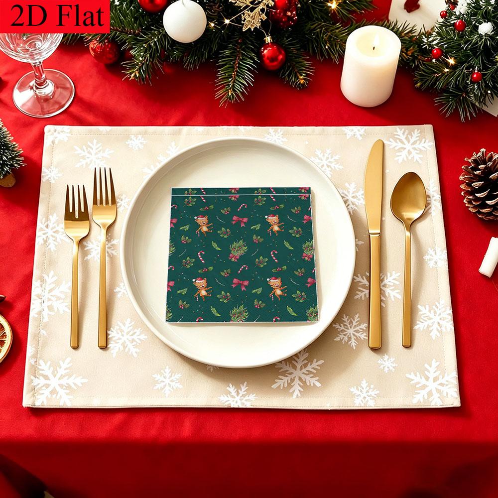 20pcs Disposable Napkins with Christmas Collection Pattern Print for Wedding,Parties,and Daily Use for Thanksgiving Fall Christmas Table Decoration