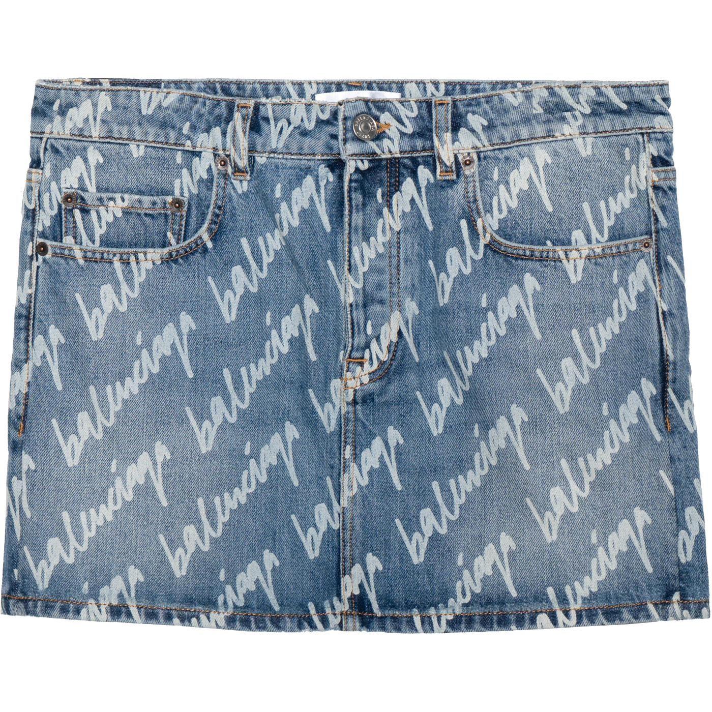 Balenciaga Allover Logo Low-waist Miniskirt 681802TJW904200
