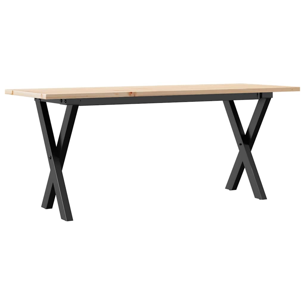 Coffee Table with X shaped Frame 110 x 40 x 45 cm Solid Pine Wood & Steel