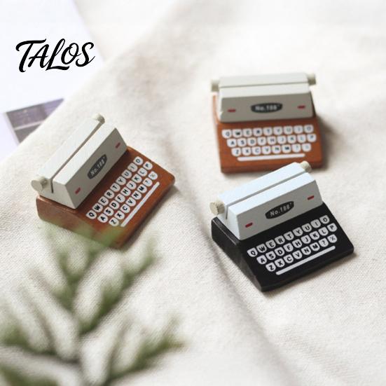 Desktop Memo Holder Retro Wooden Typewriter Clip, Vintage Desk Place Card Holder, Postcard Display Stand Decorative Message Photo Picture for
