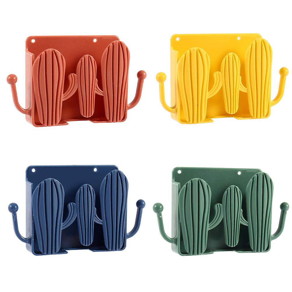 Punch free Mobile Phone Storage Box Wall Mounted Cactus Shape Air Conditioner Remote Control Organizer