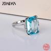 925 Sterling Silver Charm Topaz Ring for Women Luxury Wedding Jewelry Party Gift