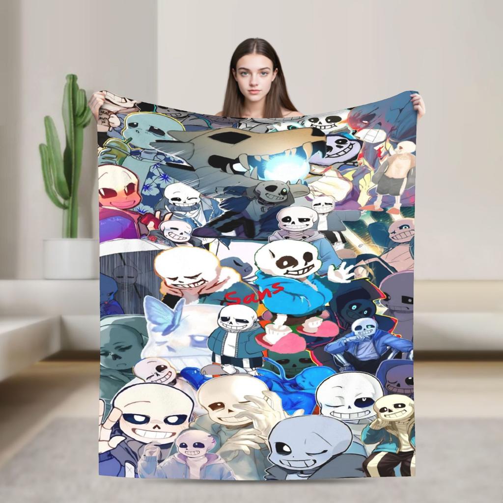 Undertale Sans Game Blankets Flannel Textile Decor   Multifunction Lightweight Throw Blanket for Bedding Couch Plush Thin Quilt