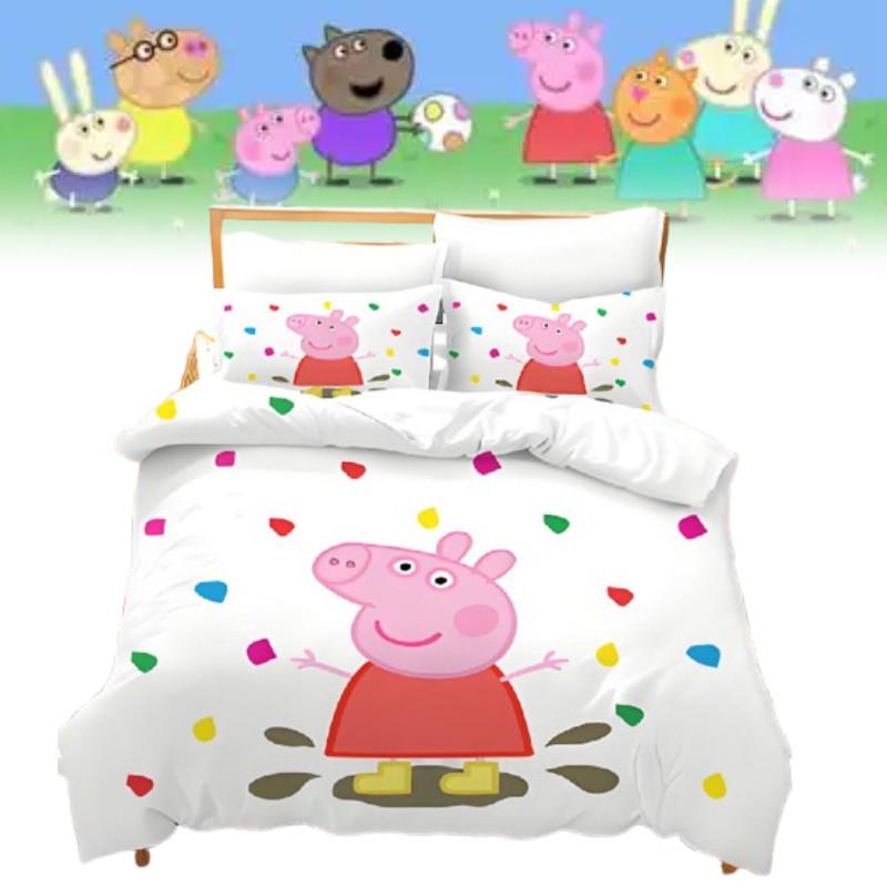 Kreslené povlečení Peppa Pig s digitálním potiskem a povlakem na přikrývku z prachového peří pro výzdobu ložnice