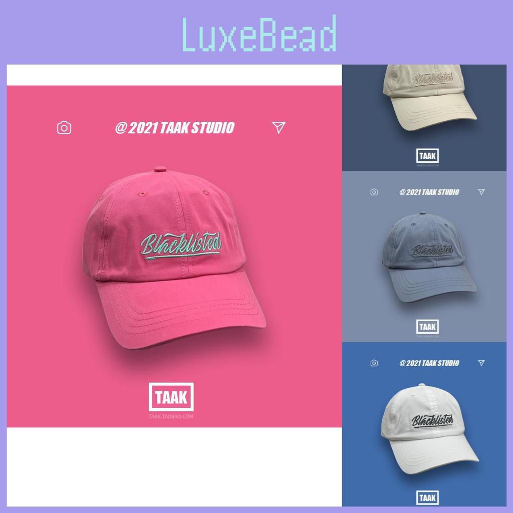 Trendy Magenta Cotton Baseball Cap For Women With Letter Embroidery Summer Hat