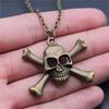 Eagles Gothic Skull Pendant Antique Bronze Metal Bridal Collar Necklace High Quality Statement Piece