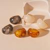 Women's Stud Earrings Retro Resin Oval Earrings Jewelry Accessories