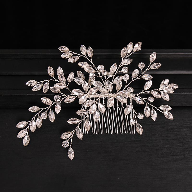 New Handmade Silver Color Rose Gold Tiara Hair Combs Crystal Rhinestone Combs Bridal Hair Accessories Wedding Women Hairbands