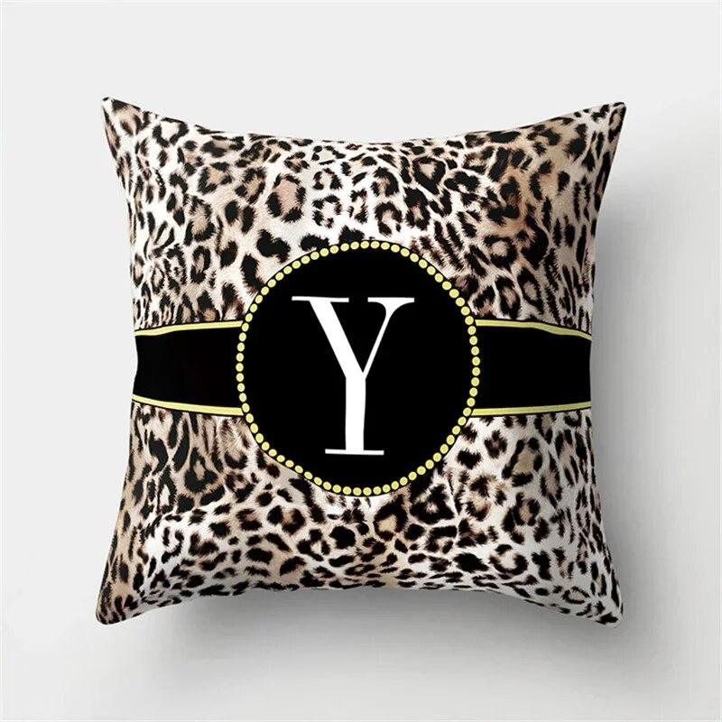 45x45cm Kissenbezug mit Leopardenmuster und 26 Buchstaben, bequemer Kissenbezug für Sofa, Stuhl, Bett, sexy Party, Hoteldekor, Wohnkultur, Kissenbezug