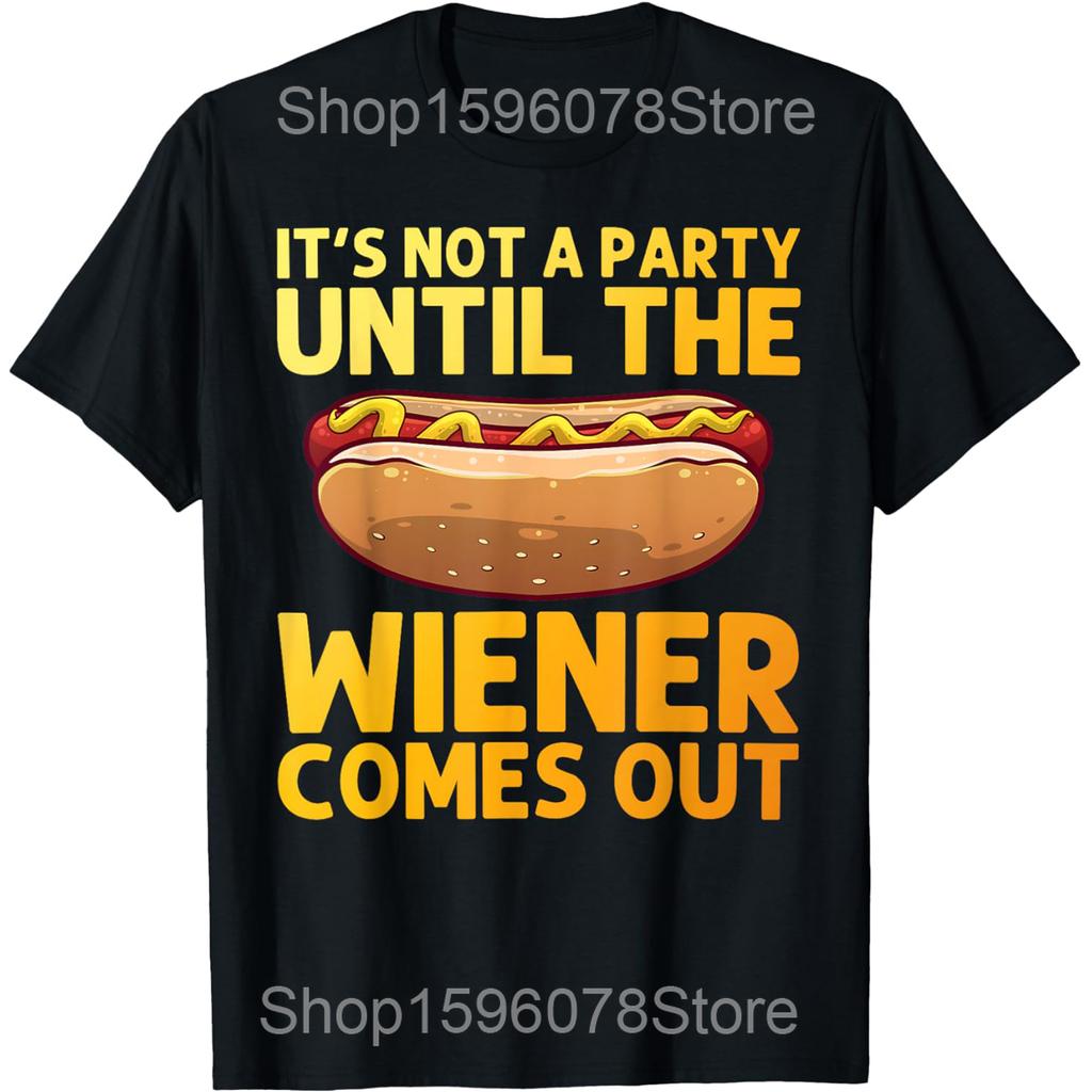 Funny Vintage Hot Dog Hotdog Stand T Shirts Men Women Pure Cotton Humor Streetwear Tee Shirt Short Sleeve Unisex Loose Clothing