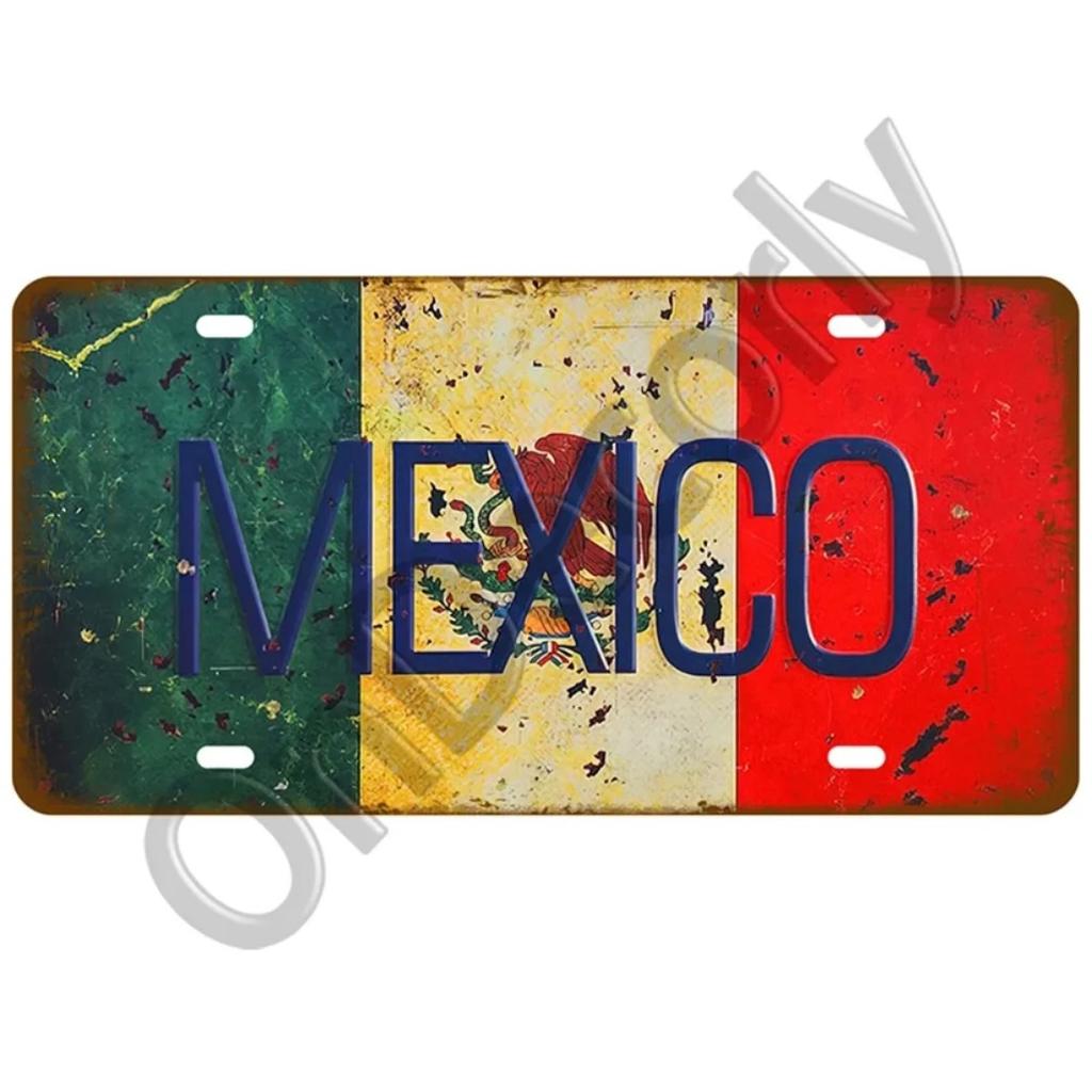 National Flag Tin Sign Plaque | (France/Spain/Germany/Mexico/USA) | Home/Bar/Craft Space Decor