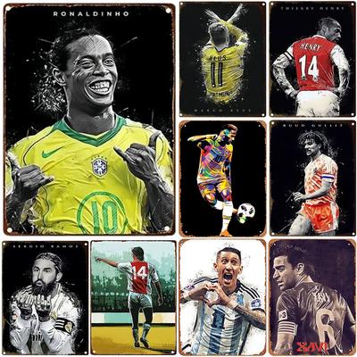 Football Metal Tin Signs Retro Sports Wall Decoration Plaque Vintage Art Poster Painting for Man Cave Home Cafe Garden Club Bar