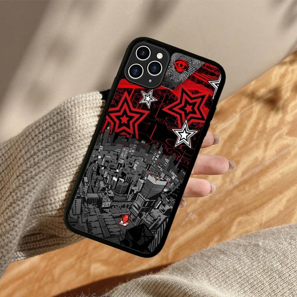 Persona 5 PC+TPU Phone Case For iPhone 11 12 13 14 15 16 17 Plus Pro Max Cover