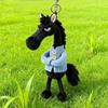 Cartoon Pferde Schlüsselanhänger Exquisite Fantasy-Stil Handwerkskunst Pony Plüschpuppe mit Schal Rosa Simulationspferd Spielzeug Weihnachtsgeschenk